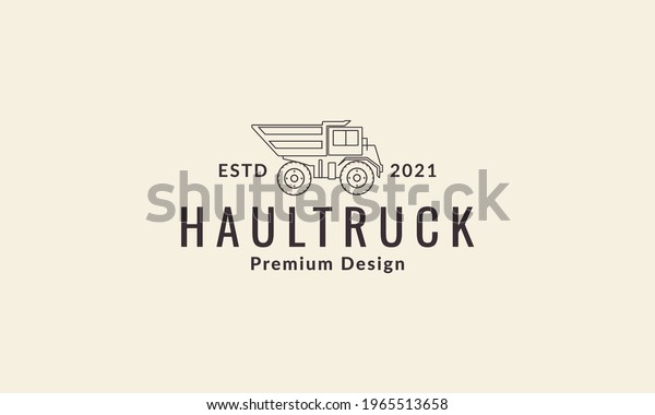 haul truck construction lines logo symbol\
icon vector graphic design\
illustration