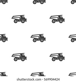 Haul truck icon in black style isolated on white background. Mine pattern stock vector illustration.