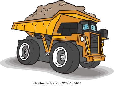 Haul Truck Lorry Heavy Vehicle Transportation Vector Illustration