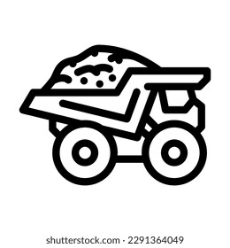 haul truck steel production line icon vector. haul truck steel production sign. isolated contour symbol black illustration