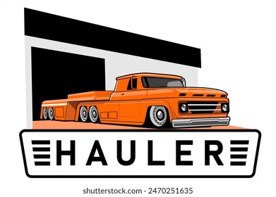 hauler illustration logo design vector art