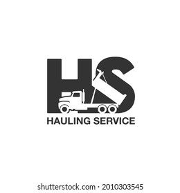 Hauling Service Icon. Truck Logo Design. Vector Illustration.