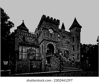 Haunted Abandoned Castle for Horror Background