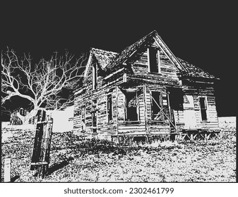 Haunted Abandoned House. Scary Atmosphere