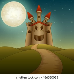 Haunted castle background .Vector illustration
