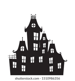 haunted castle halloween isolated icon