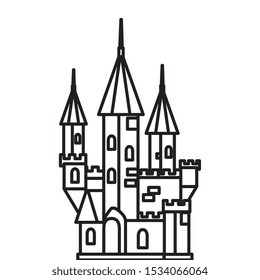 haunted castle halloween isolated icon vector illustration design