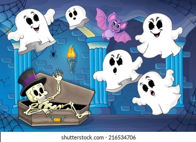 Haunted castle interior theme 2 - eps10 vector illustration.