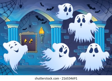 Haunted castle interior theme 4 - eps10 vector illustration.