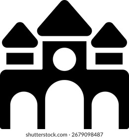 haunted castle line style icon design