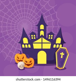 haunted castle in scene halloween