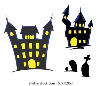 Haunted Castles & Gravestones-vector
