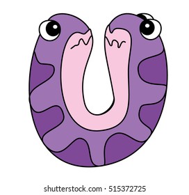 Haunted children's alphabet - the letter "U"