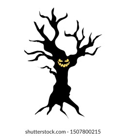 haunted dry tree plant isolated icon
