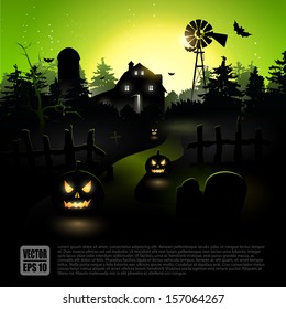 Haunted farmhouse in the woods - Halloween poster 