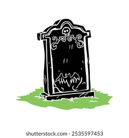 Haunted Gravestone Illustration Gothic Halloween Tombstone Clipart