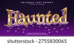 Haunted Halloween editable text effect in modern trend style