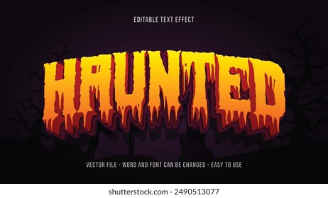 	
Haunted halloween editable text effect