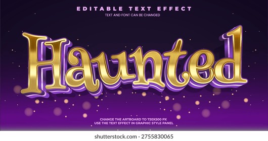Haunted Halloween editable text effect in modern trend style