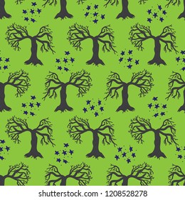 Haunted Halloween Forest seamless repeat pattern great for halloween party decor and paper products, kids clothes, costumes and more