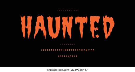 Haunted Halloween Scary Bloody Font Alphabet Typeface Typography