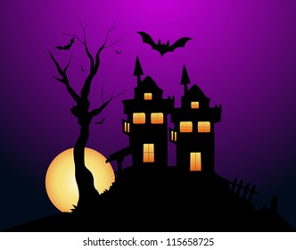 Haunted Halloween Vector House