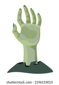 A haunted hand come up from the grave vector illustration in color version