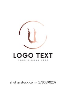 Haunted hand drawing letter type U logo template, Vector logo for business and company identity