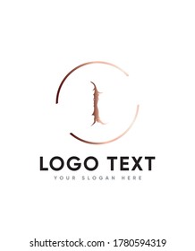 Haunted hand drawing letter type I logo template, Vector logo for business and company identity