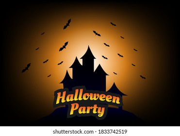 haunted house background for halloween feztival. vector background