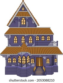 Haunted house building isolated on white background