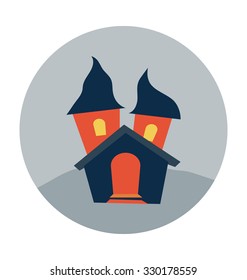 
Haunted House Colored Vector Icon
