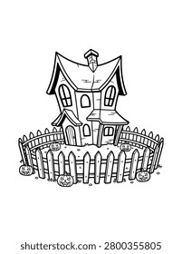 Haunted House Coloring Page