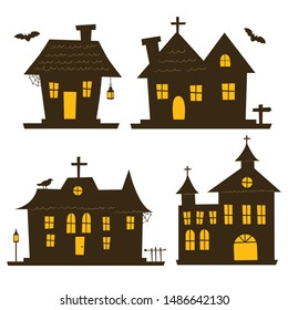 Haunted House Dark Silhoutte Vector