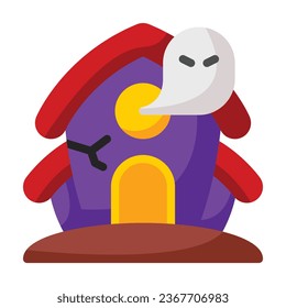 un icono de la casa atormentada. Perfecto para diseño gráfico, móvil, interfaz de usuario y obras maestras web
