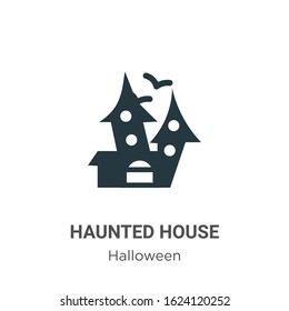 Haunted house glyph icon vector on white background. Flat vector haunted house icon symbol sign from modern halloween collection for mobile concept and web apps design.