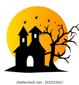 haunted house halloween design vector