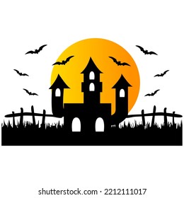 haunted house halloween design vector