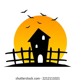 haunted house halloween design vector
