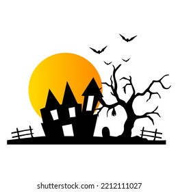 haunted house halloween design vector