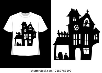 Haunted House Halloween Haunted Mansion Tshirt Good For Clothes, Greeting Card, Poster, And Mug Design.