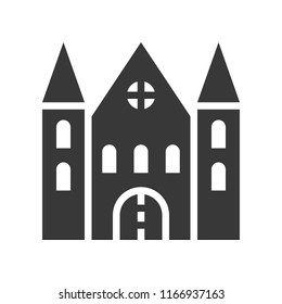 haunted house, Halloween related, glyph icon design