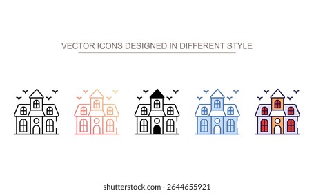 Haunted House icon design with white background stock illustration