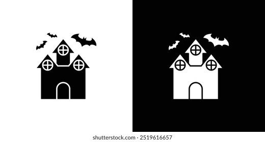 Haunted house icon linear logo isolated