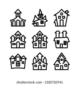 haunted house icon or logo isolated sign symbol vector illustration - Collection of high quality black style vector icons
