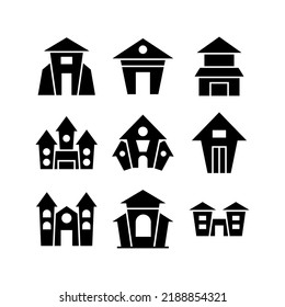 haunted house icon or logo isolated sign symbol vector illustration - high quality black style vector icons
