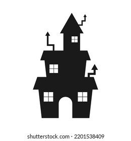 Haunted House Icon On White Background.