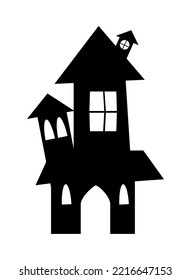 haunted house icon on white background