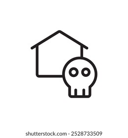 Haunted house icon Outline vector for web ui