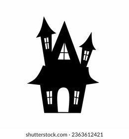haunted house icon vector illustration isolated on white background suitable for halloween element